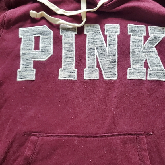 PINK Victoria's Secret Women's Red Hoodie Sweater - Picture 4 of 5